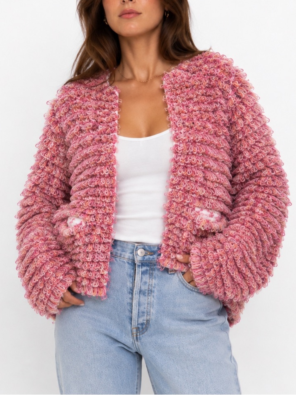 THE GREAT The Monster Fuzzy Multiple Tone Cardigan – Size 1 / US 4–6 (S)